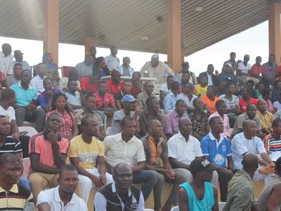 Cross section of Youths watching the Football match